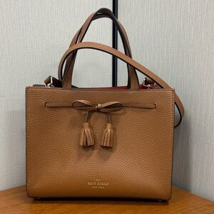 Kate Spade Brown Leather Tote with Tassel Detail